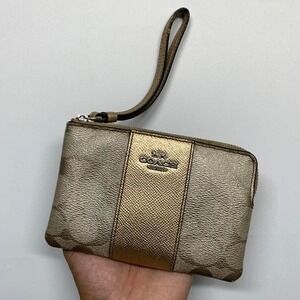 Coach Metalic Signature Wristlet